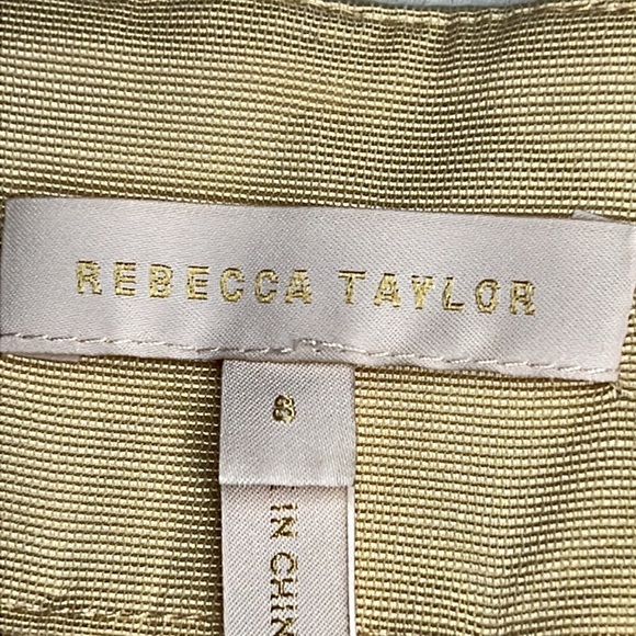 REBECCA TAYLOR Vintage 80’s Inspired Buttercream 1/2 Sleeve Faille Dress - Picture 11 of 16